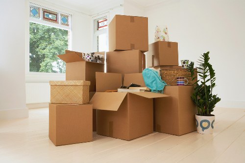 Packed student belongings ready for storage in Longford