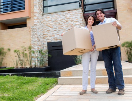 Boxes and furniture packed for temporary storage in Longford